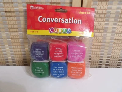 Learning Resources Conversation Prompt Cubes Set of 6 Soft Foam - Image 1 of 4