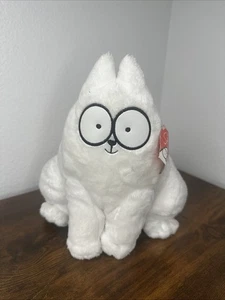 Rare Simon's Cat 10 inch White Plush 2009 Gund Stuffed Animal w/ zipper Pouch - Picture 1 of 12