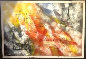 Handgemaltes Ölgemälde auf Leinwand Papier 27x39. "Submerged Textures" - Bild 1 von 1