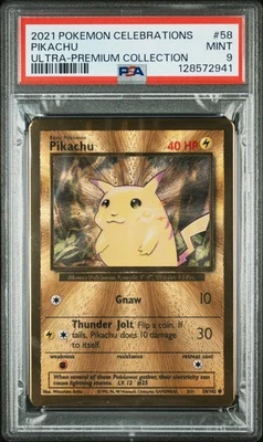 Pikachu - (Celebrations Metal Card) 058/102 Ultra Premium Collection PSA 9 Mint - Image 1 of 2