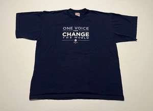 Vintage Y2K Barrack Obama For President 2008 T-Shirt Tee Blau Biden Change XXL - Bild 1 von 8