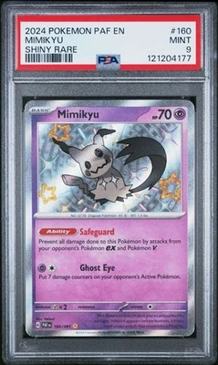 2024 Pokemon Paf EN-Paldean Fates Mimikyu #160 Shiny Rare PSA 9 Mint - Image 1 of 2