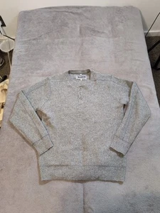 Schott Bros Huckberry Men's Button Henley Sweater Size M Thermal Waffle Weave  - Picture 1 of 6