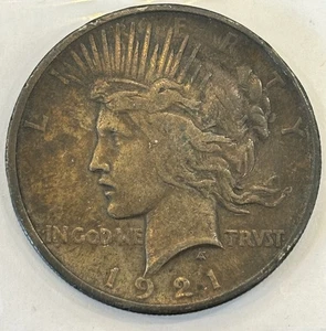 1921 HIGH RELIEF PEACE DOLLAR CIRCULATED - Bild 1 von 3