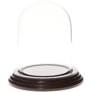 Plymor 3" x 4" Glass Display Dome Cloche (Dark Mahogany Veneer Base) - Picture 1 of 1