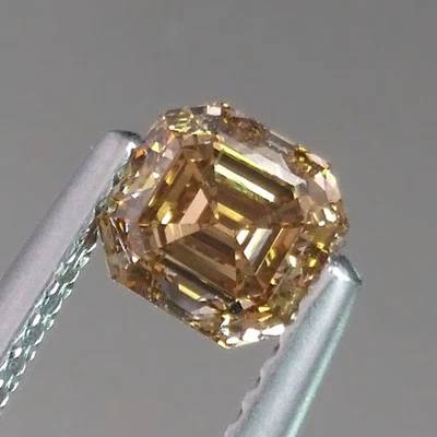 1.00cts Asscher cut Fancy Champagne Untreated Natural Earth Mined Loose Diamonds - Image 1 of 4