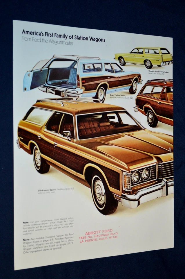 Ford LTD 1974 Torino Custom 500 Wagon anuncio original concesionario anuncio impreso 74 Foto 1 de 1