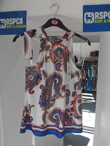 Top túnica para mujer Morgan multicolor sin mangas cuello redondo Reino Unido 14 nuevo con etiquetas  - Imagen 1 de 3