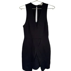 GUESS Little Black Sleeveless Mini Dress Size S/P V-Neck Tulip Hem - Picture 1 of 5