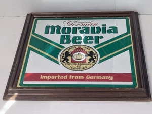 Vintage Moravia Beer Mirrored Advertising Wall Bar Decor Sign - Picture 1 of 9
