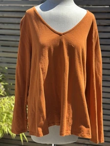 Seasalt Organic Cotton Burnt Orange T-Shirt Top L/S Talent Top Label UK 22 - Bild 1 von 8