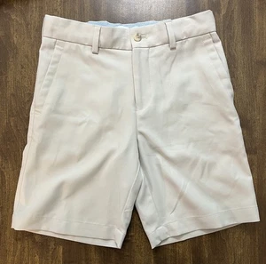 Peter Millar Salem Youth Performance Shorts Boys Sz M (9-10) Beige Golf Preppy - Picture 1 of 7