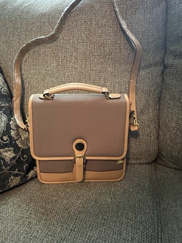 Dooney & Bourke borsa a mano vintage in tela e pelle tortora (nuova)