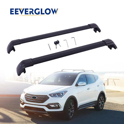 Fit for Hyundai Santa Fe Sport 2013-2018 Lockable Cross Bars Roof Rail Racks - Image 1 of 4