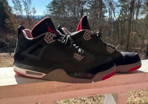 Size 10.5 - Air Jordan 4 Retro BRED Release 2012 Black and Red Classic - Picture 1 of 10