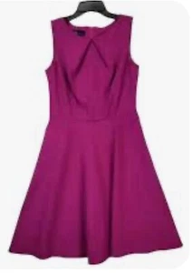 AGB Fuchsia lila Kleid Gr. 16 ärmellos ausgestellt Freizeit Party Karriere - Bild 1 von 9