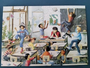 Puzzle-Karte - OVP - Kinder in der Schule / Klassenzimmer - Selbstklebend - Imagen 1 de 5