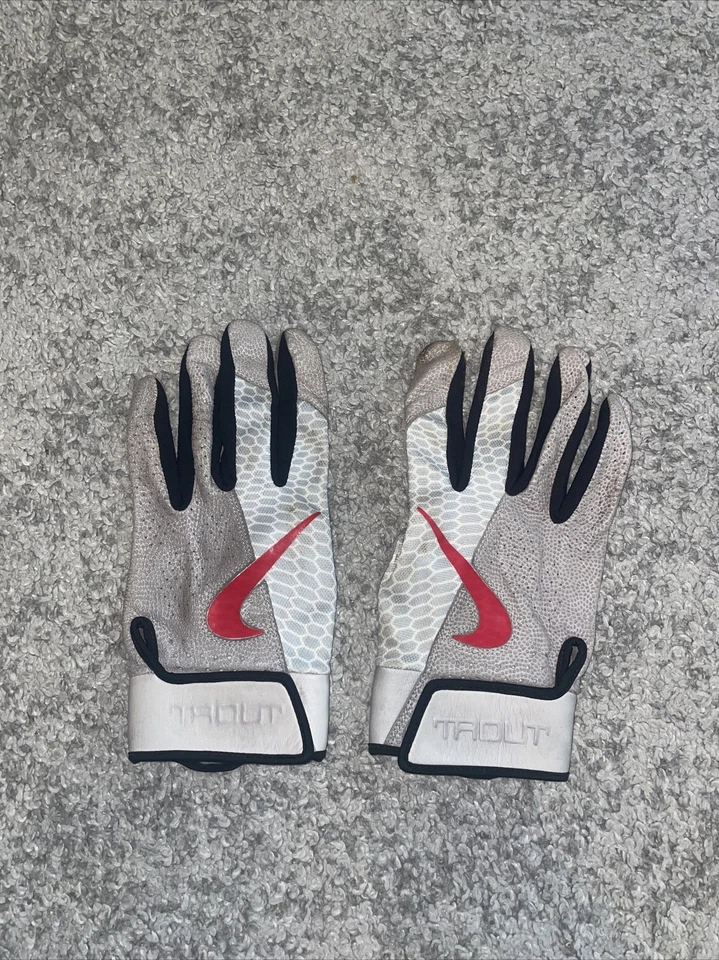 GUANTES DE BATEO NIKE FORCE ELITE MLB ANAHEIM ANGELS #27 EDICIÓN PROFESIONAL MIKE TROUT GRIS Foto 1 de 4