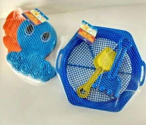 Sand Toys for Kids 2 sets a Total of 5 Pieces New in Mesh bag (2 sets) - Picture 1 of 6