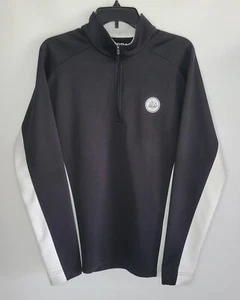 Golf Jacket PGA Authentic Performance Black & White 1/4 Zip Pullover Men's M - Picture 1 of 8