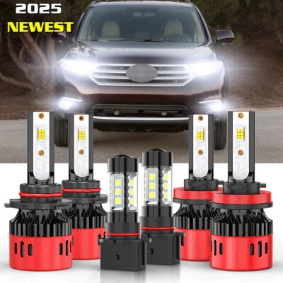 For Toyota Highlander 2011-2013 Combo LED Headlight Hi&Lo Beam + Fog Light bulbs - Image 1 of 4