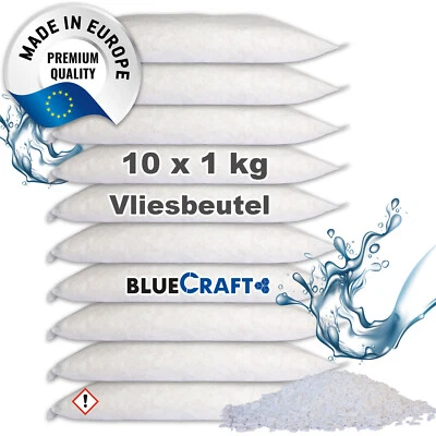 BLUECRAFT 10x 1kg Nachfüllpack Luftentfeuchter Granulat im Vliesbeutel Raum Entfeuchter