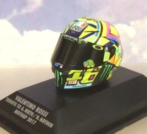 MINICHAMPS 1/8 AGV HELMET VALENTINO ROSSI NIETO/HAYDEN TRIBUTE 2017 399170056 - Picture 1 of 2