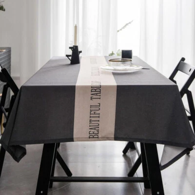 Tablecloth Print Waterproof Polyester Kitchen Dining Table Cover Room Home Decor - Image 1 of 4