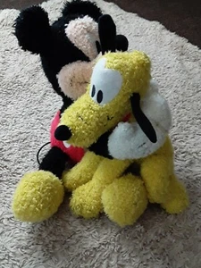Rare Mickey Mouse Holding Pluto Plushes Disney Friends Fisher Price Vintage - Picture 1 of 9