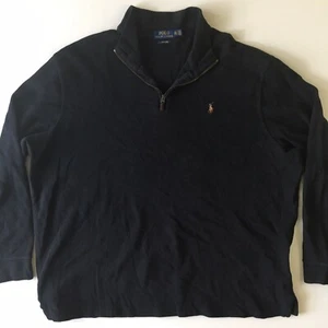 Polo Ralph Lauren XXL Black Estate Ribbed Mens Long Sleeve Pullover Sweater 0001 - Picture 1 of 9