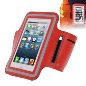 Sportowa bransoletka etui na telefon komórkowy iPhone 5 / 5s / 5c czerwone - Zdjęcie 1 z 4