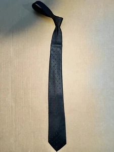 ETRO Black 100% Silk Tie w/Tonal Raised Embroidered Micro Dots. Made in Italy. - Picture 1 of 7