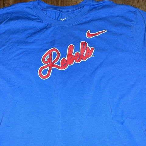 Nike Ole Miss Rebels T Shirt XL Powder Blue Cover
