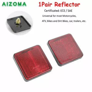 2pcs Square Red Warning Reflectors PMMA Plastic for Motorcycles ATV Car Trailer - Picture 1 of 10