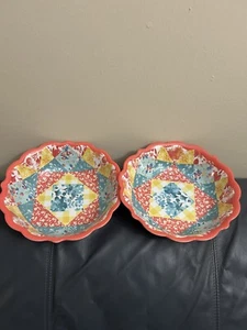 Dos mujeres pioneras ~ retazos acolchados de coral ~ 8,8" ~ cuencos de cena de melamina - Imagen 1 de 6