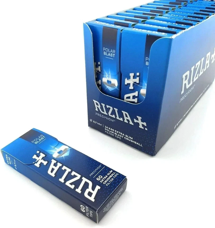 10 x Rizla Polar Blast Extra Slim Crush Ball Filter Tips-60 Filter Tips per pack