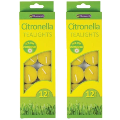 2X CITRONELLA TEALIGHTS TEA LIGHT SCENTED CANDLE FOR MOSQUITO INSECT REPELLENT - Image 1 of 4