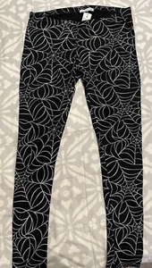 NUOVI LEGGINGS GRIYSON FILI RAGNATELE NERI MEDIO MORBIDO COTONE RAYON SPANDEX - Foto 1 di 3