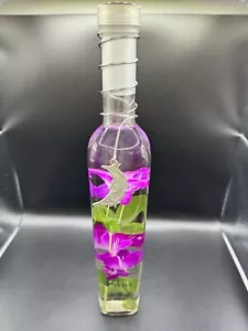 Fleur Calming Bath Oil Glass Bottle Lavender 15.2 Oz. Flower inside NEW - Picture 1 of 13