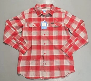 Nebraska Cornhuskers Columbia Flannel Button Up Shirt Mens Large Retail $65 - Picture 1 of 3