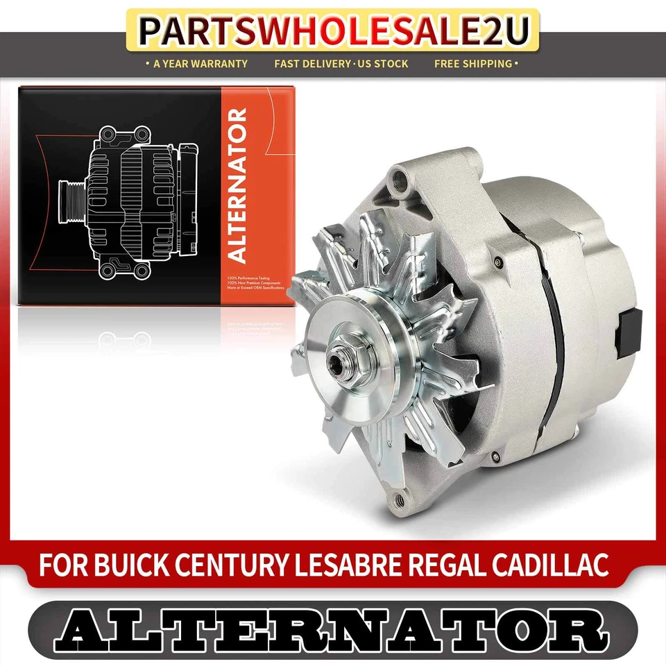 Alternator for Buick Century Regal 1975-1983 Cadillac Calais 63A 12V CW 1-Groove - Image 1 of 4