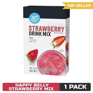 Happy Belly Drink Mix Singles, Strawberry with Caffeine, 1.1 oz (Pack of 1) - Picture 1 of 4