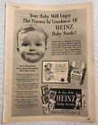 Vintage 1952 Heinz Baby Foods Print Ad - Full Page - Be Sure With