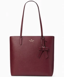 Kate Spade Brynn Large Tote Burgundy Purse K5797 Bow Purple NWT Bag $359 Retail - Picture 1 of 5