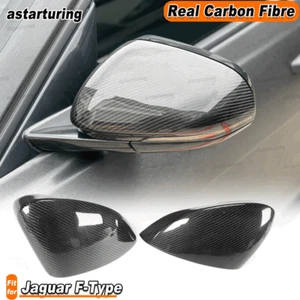 RREAL CARBON Auto Side View Mirror Covers Cap for 2013-2016 Jaguar F-Type Add on - Bild 1 von 8