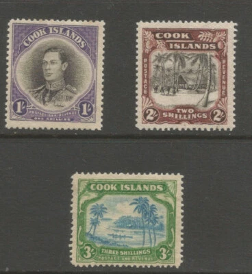 COOK ISLANDS ,NEW ZEALAND SG127-9  THE 1938 GVI SET OF 3 MINT CAT £85 - Image 1 of 2