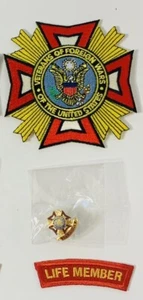 3 Stück Veteranen ausländischer Kriege der Vereinigten Staaten gestickter Aufnäher, Pin - Bild 1 von 13
