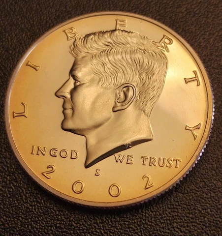 2002 S Proof Kennedy Half Dollar - From a Clad proof set - Free Shipping Cover