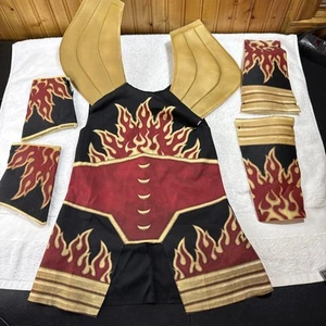 Child Ninja Outfit Accessories No Jumpsuit Or Body Suit Black And Red And Gold - Picture 1 of 10