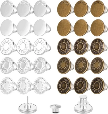 Feeona 29 Sets Adjustable Button Pins for Jeans NO SEW - Image 1 of 4